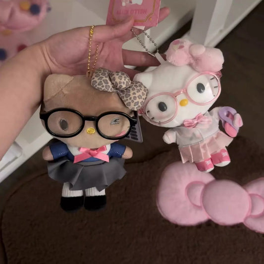 HelloKitty Official Pink Eyeglasses Plush Keychain