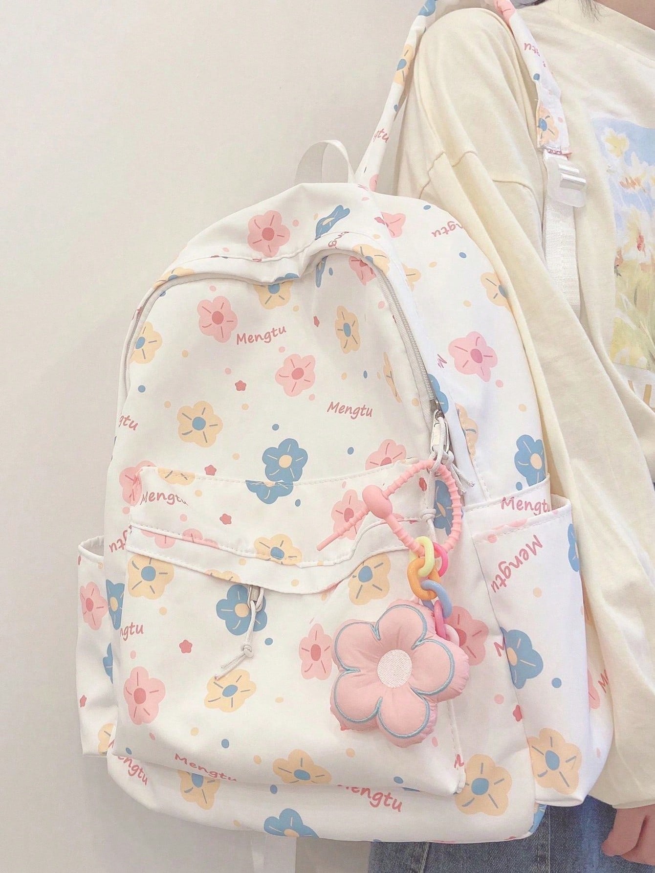 Korean Cute Backpack With Pendant