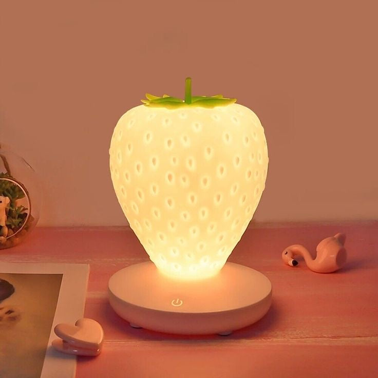 Kawaii Strawberry Silicone Night Light (with 3 shades of light)