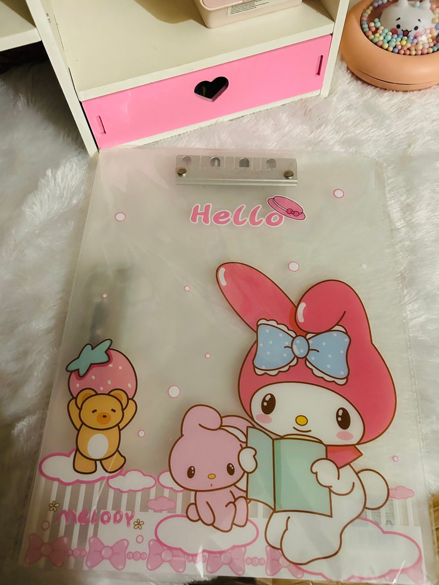 Sanrio A4 size Clip Folders with Dual side Clips Transparent look