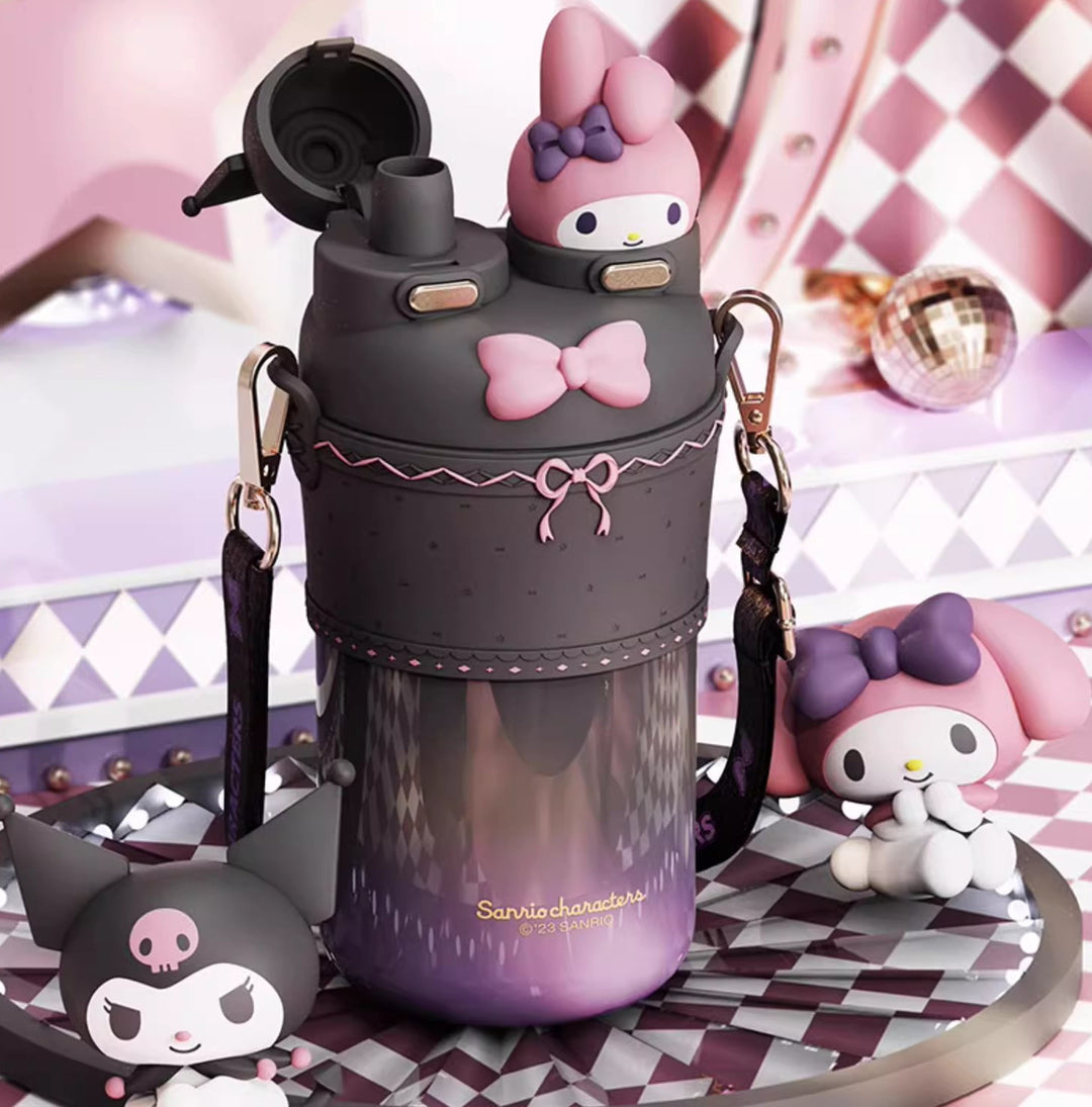 Sanrio Official Kuromi Mymelody Vacuum Bottle 2 in 1