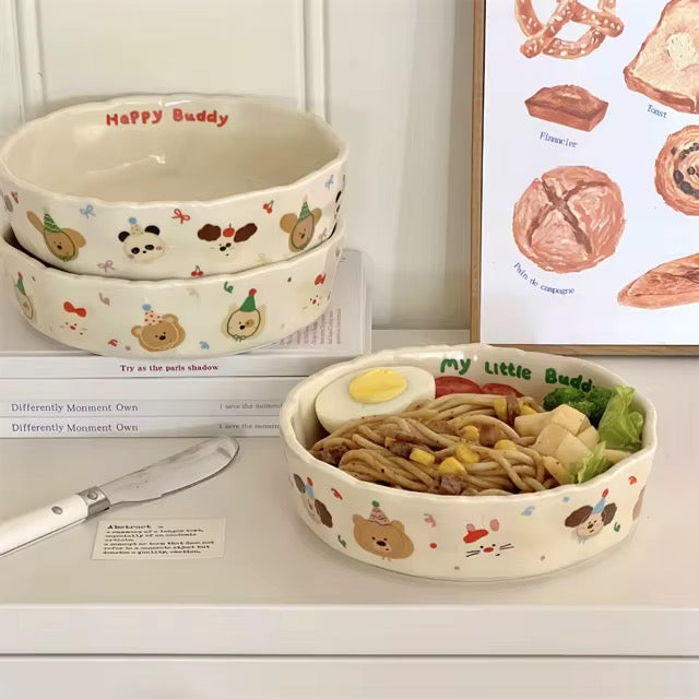 Happy Buddy Bowl – Cartoon Animal Edition (No of Product:1)