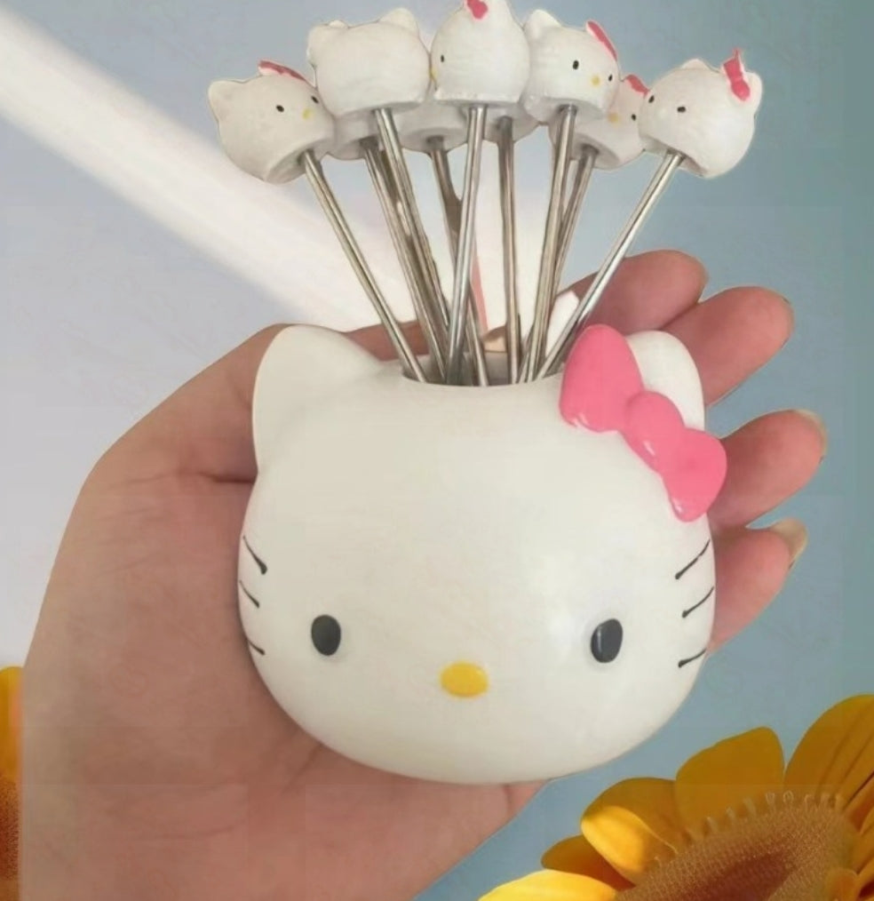 Hello Kitty Fruit Forks Set