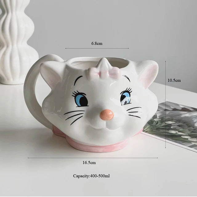 Disney Marie 3D Sculpted Kitty Face 3D Ceramic Coffee Mug