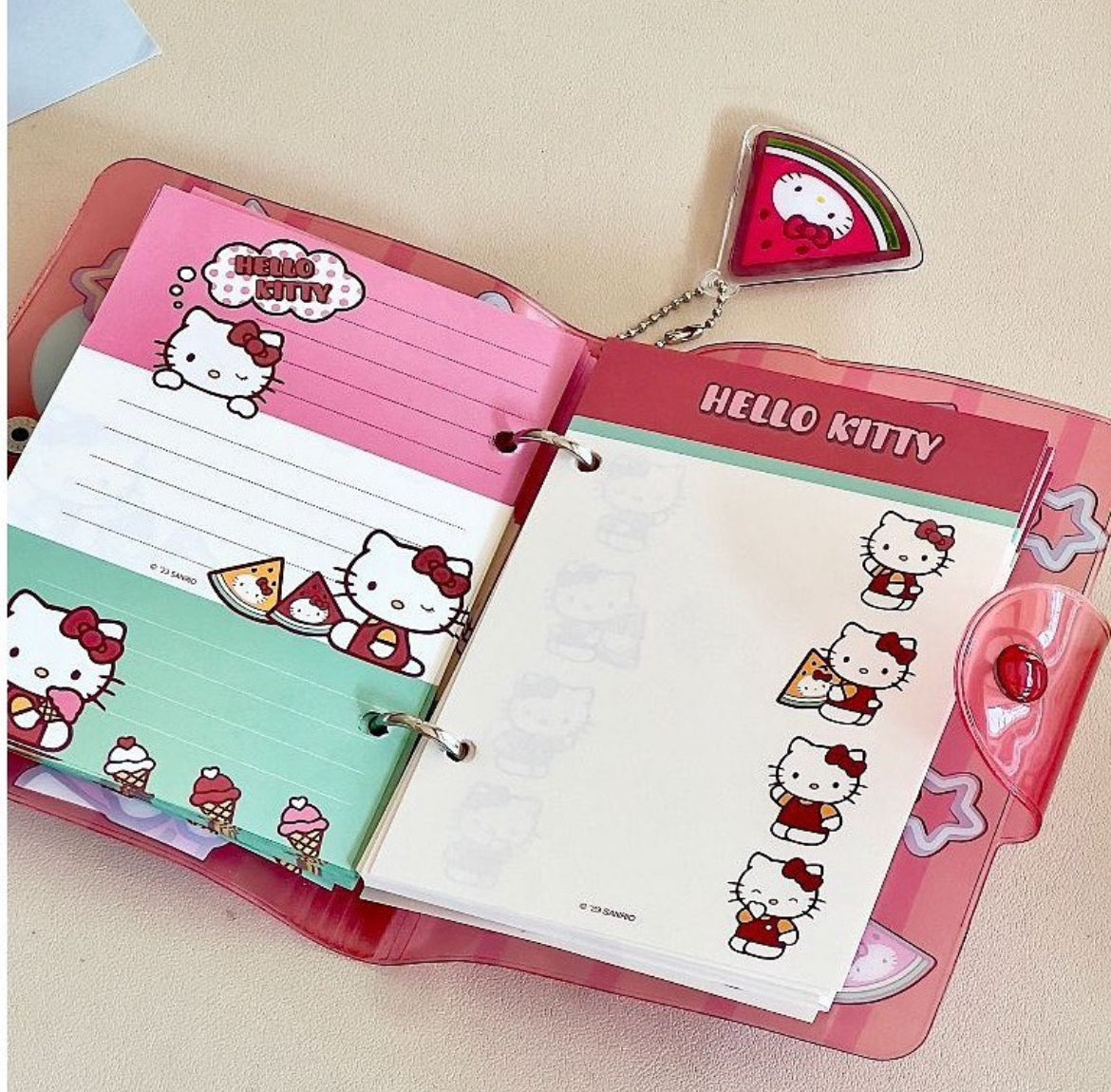 Sanrio Official Hellokitty Jelly Binder With Charm