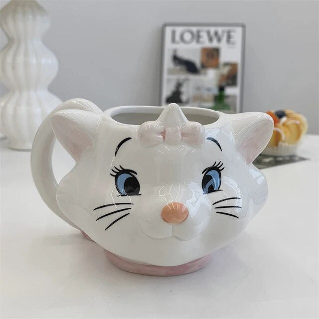 Disney Marie 3D Sculpted Kitty Face 3D Ceramic Coffee Mug