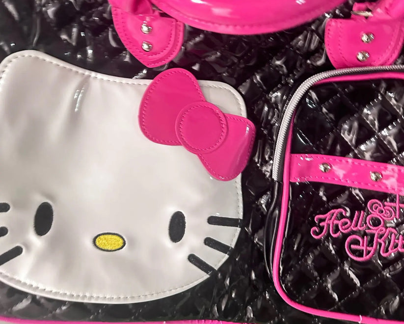 Hellokitty Black Pink Large Capacity  Travel Duffle Bag