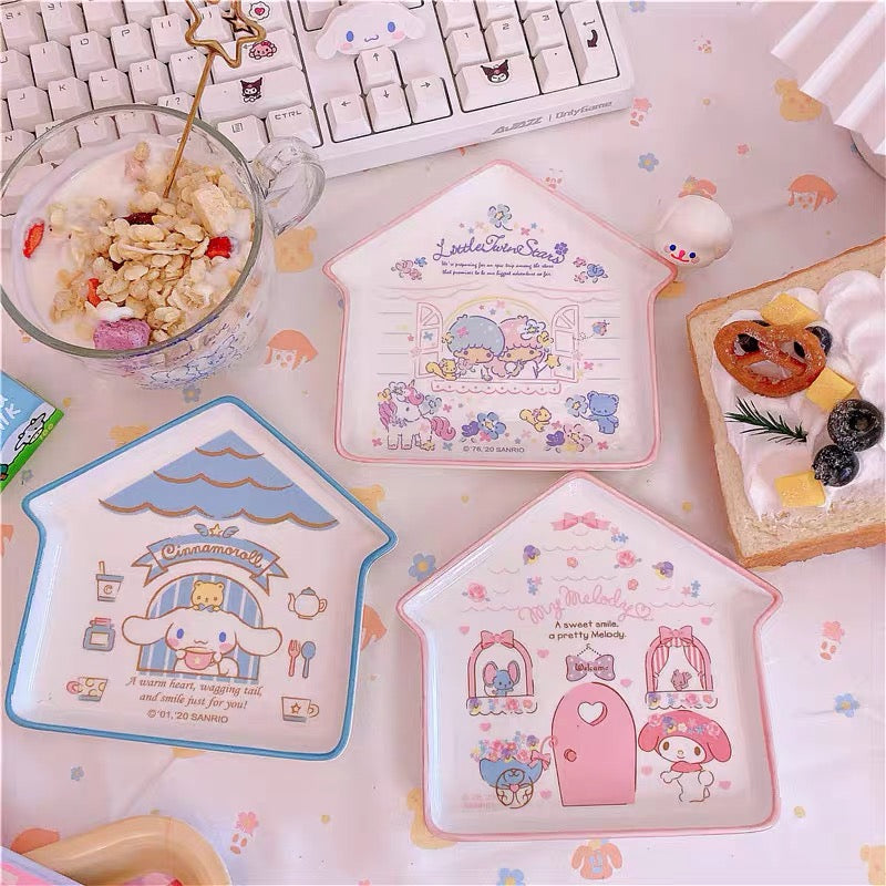 Sanrio House Shape Ceramic Plate