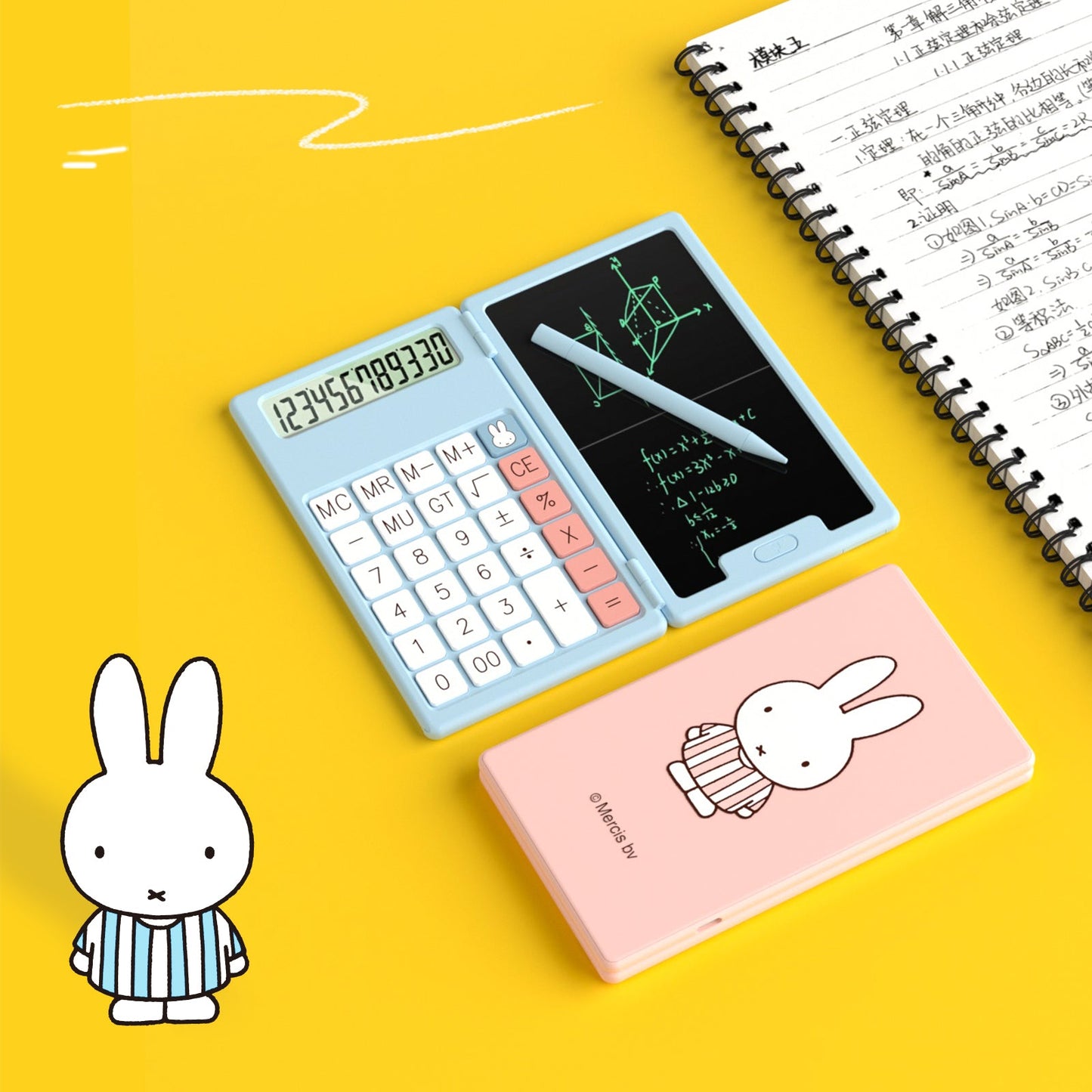 Miffy Official Portable Calculator with E-NotePad