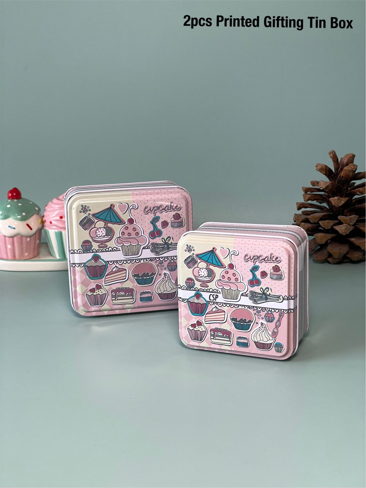 Cute Tin Boxes Set of 2