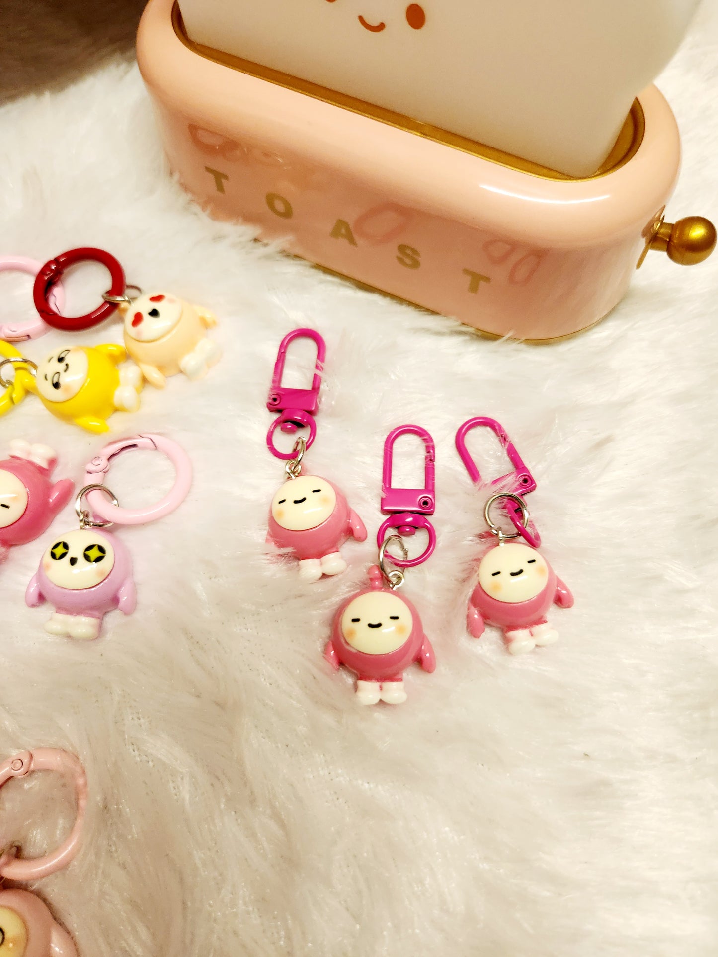Egg Puff Party Keychain