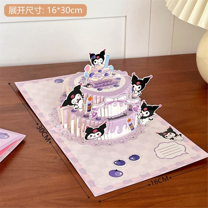 Cute DIY Cartoon 3D Birthday Cake Card