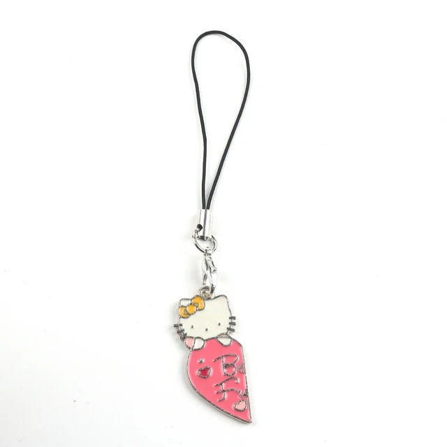 Hellokitty Split Heart Couple Metal Charm