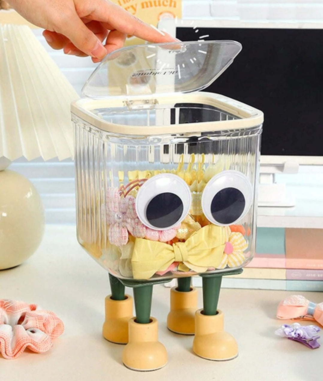 Cute Transparent Storage Container With Lid