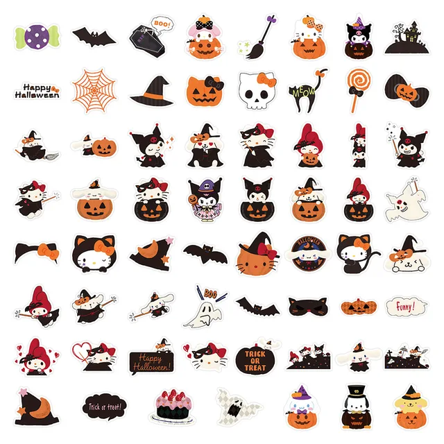 Sanrio Haloween DIY Cut Stickers  (Set of 60 Plus Stickers)