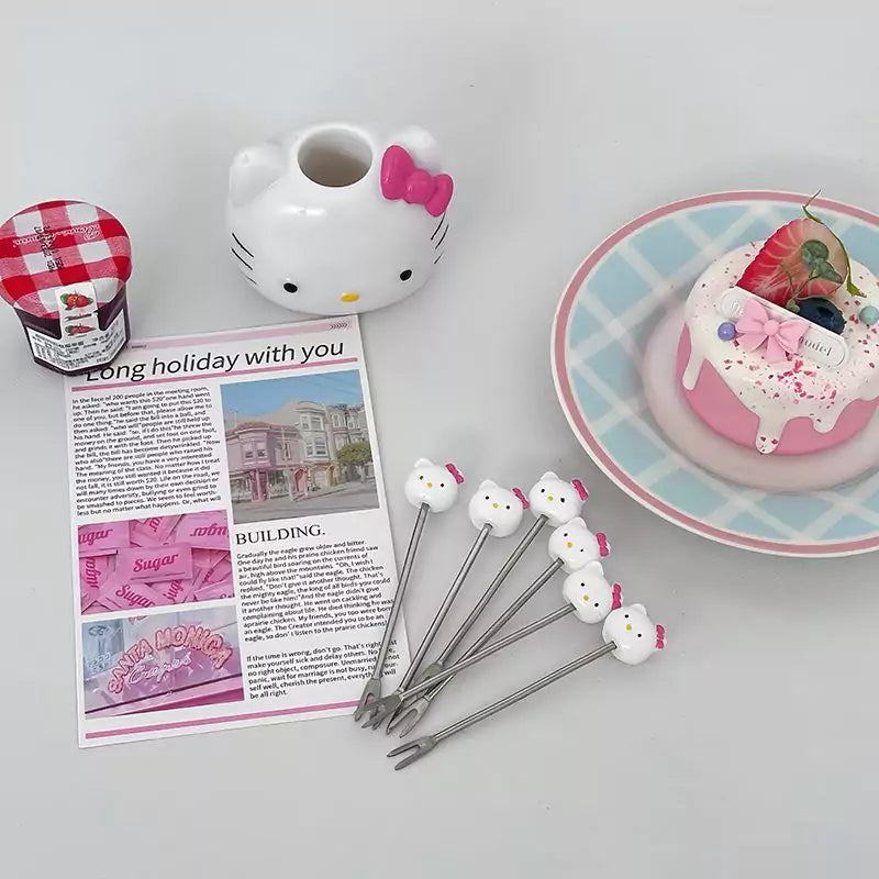 Hello Kitty Fruit Forks Set