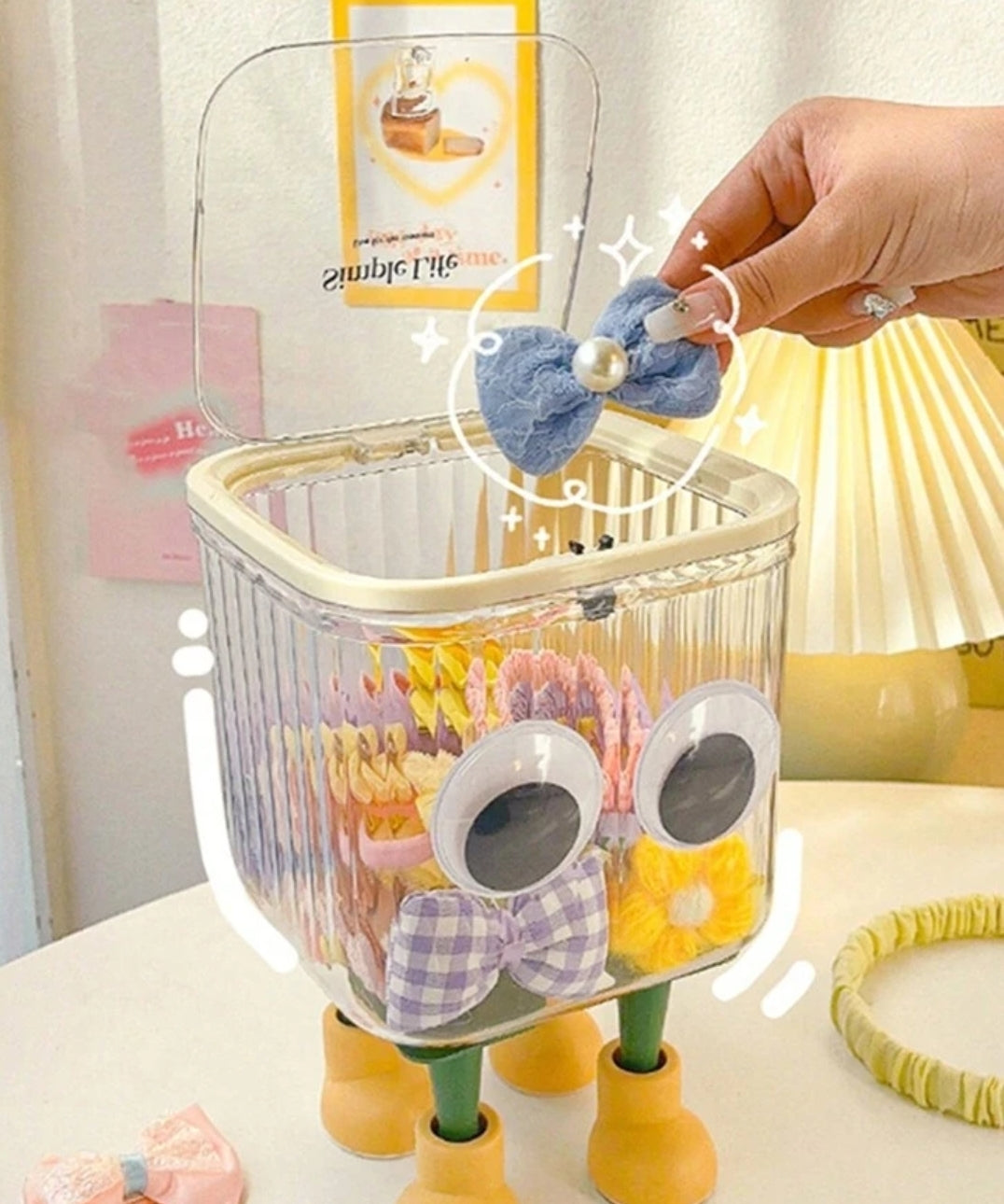 Cute Transparent Storage Container With Lid