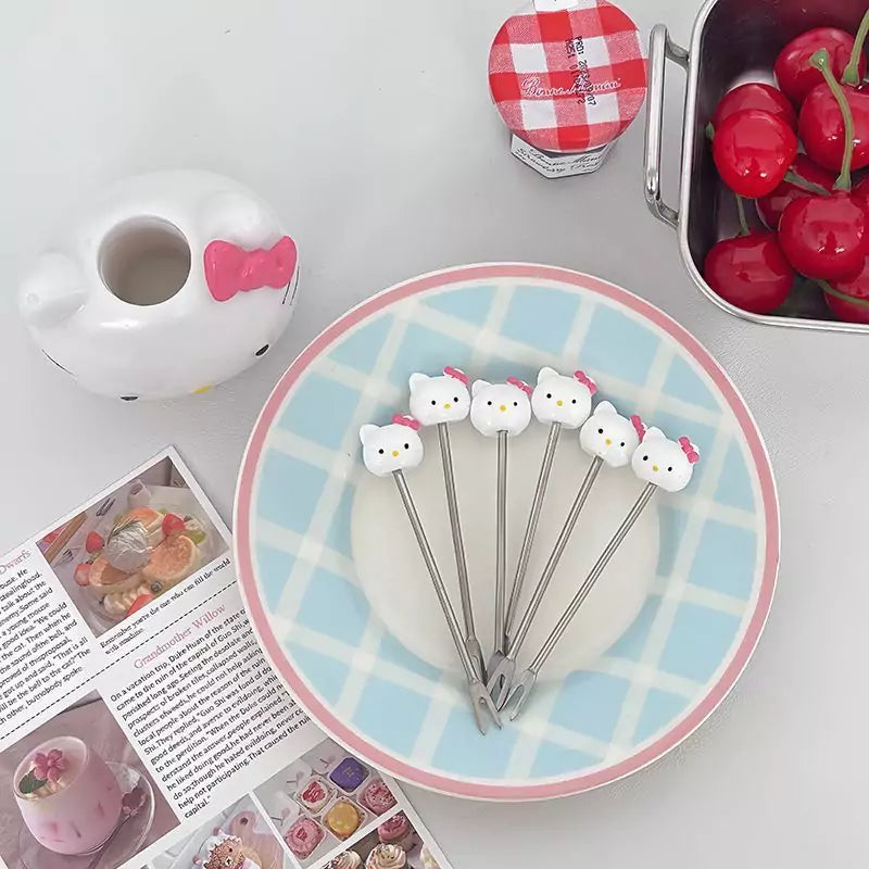 Hello Kitty Fruit Forks Set