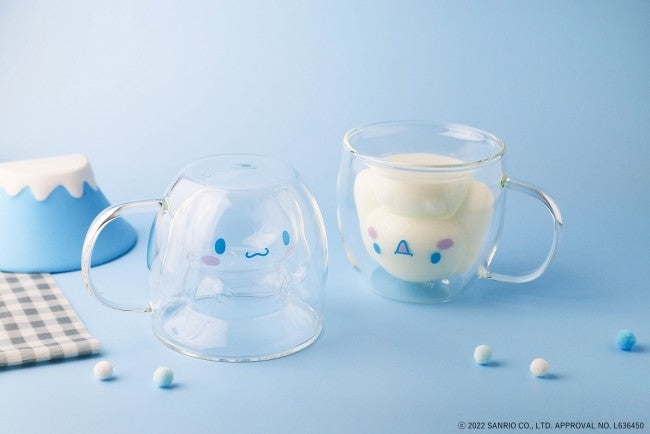 Sanrio Cinnamoroll Face Double Layer Glass Cup