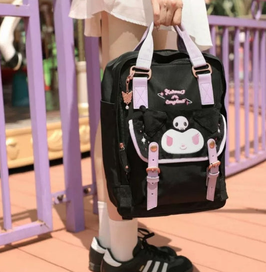 Macaroon Doughnut X Kuromi Series Black Backpack (keychain not included)