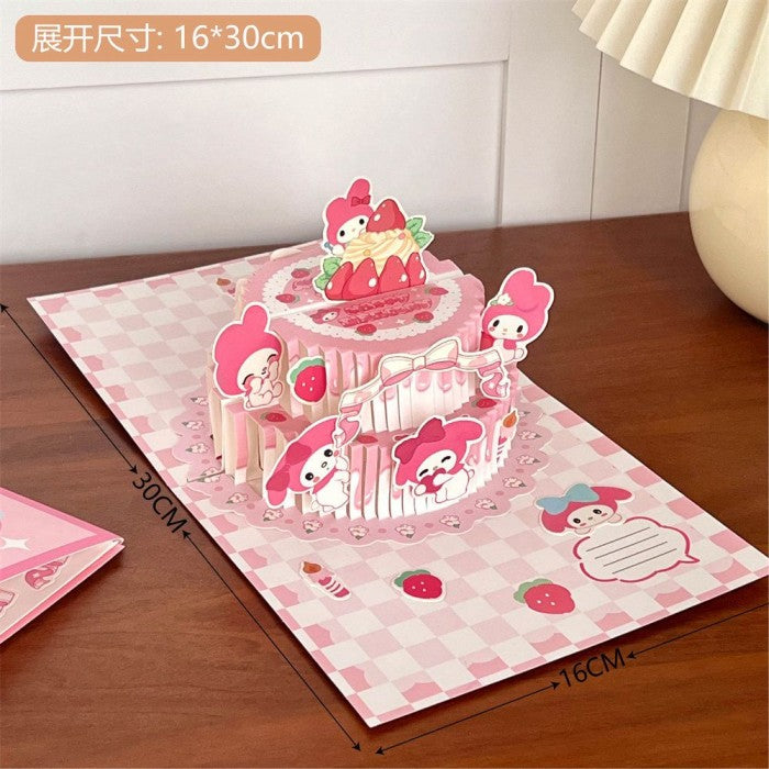 Cute DIY Cartoon 3D Birthday Cake Card