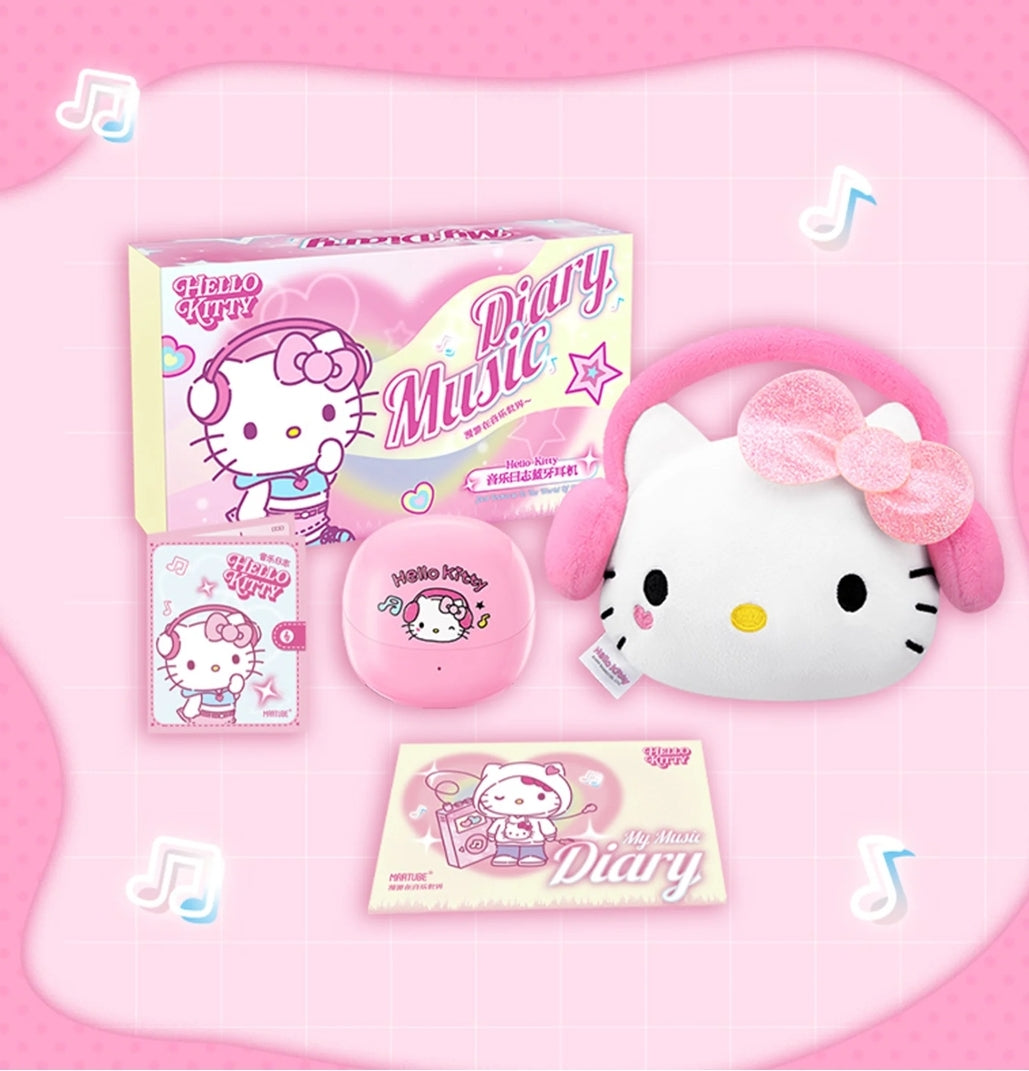 Sanrio Hello Kitty Diary Music Headphone for Android and iPhone Earphone Wireless Earbuds (Pre-Booking)