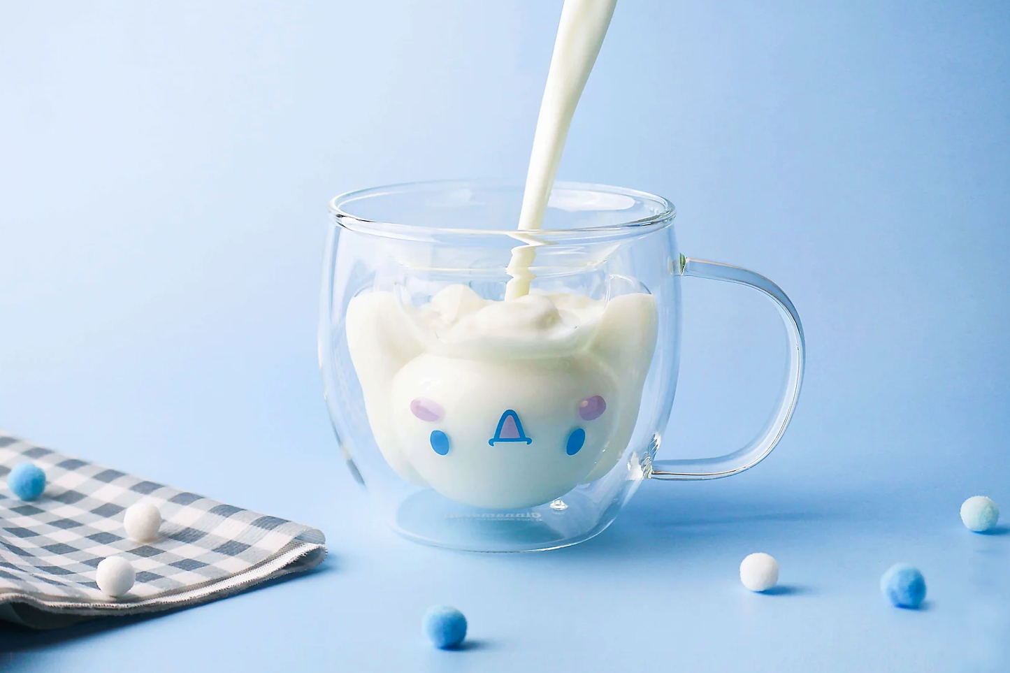 Sanrio Cinnamoroll Face Double Layer Glass Cup