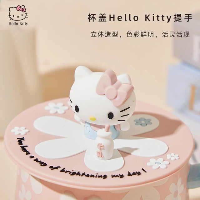 Sanrio Official Hello Kitty Ceramic Cups with Coaster & Silicone Lid