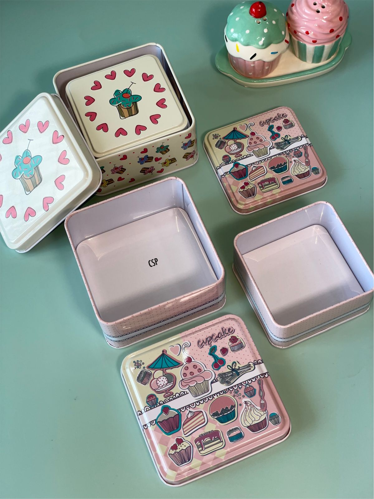 Cute Tin Boxes Set of 2