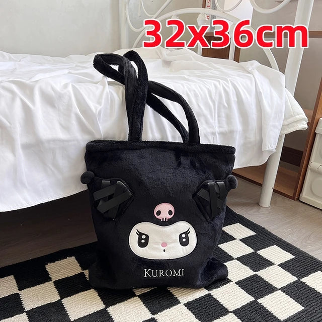 Lolita Kuromi MyMelody Plush  Large Capacity Handbag